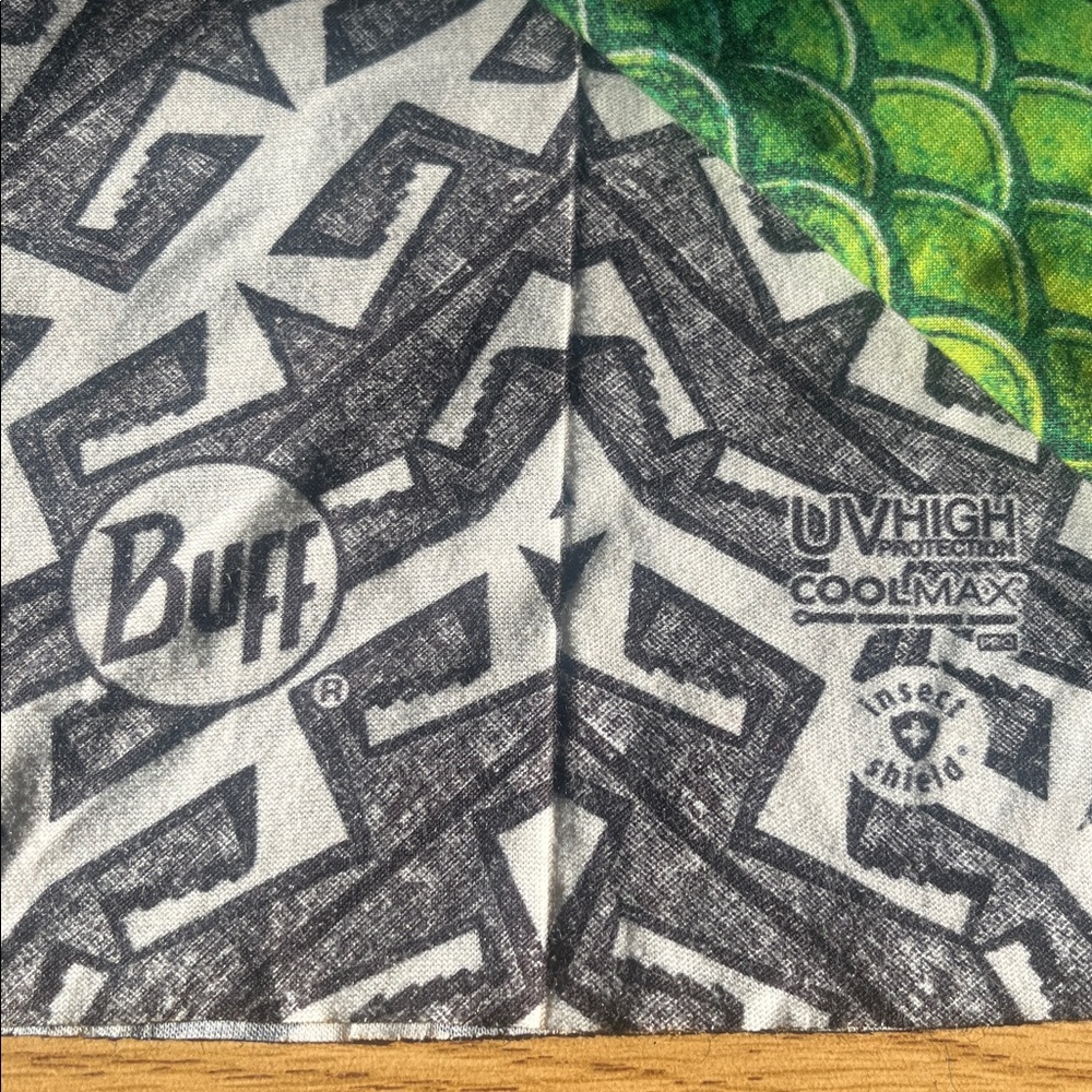 2 Buffs - Coolmax Neckwear - Black and White and Green and Yellow - Picture 2 of 5